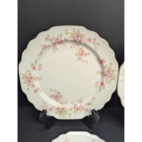 LIDO W.S. George White Made in The U.S.A. Peach Blossom Vintage Dishware 4 Piece - Picture 1 of 11